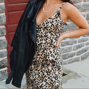 Nicole Miller Cheetah Tulip Cocktail Dress